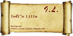 Iván Lilla névjegykártya